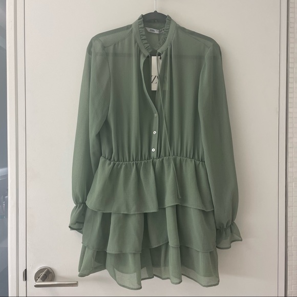 Rare Sold Out Ruffled Zara Dress - Picture 1 of 5